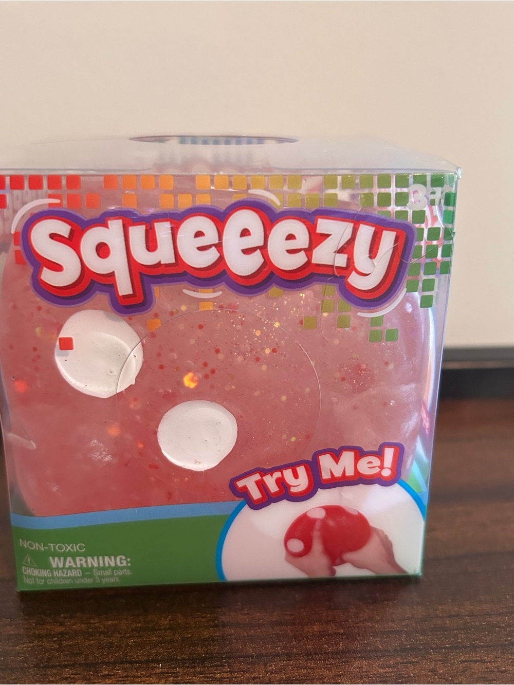 Giant Pink Glitter Squeeezy Dice NEW in Box
